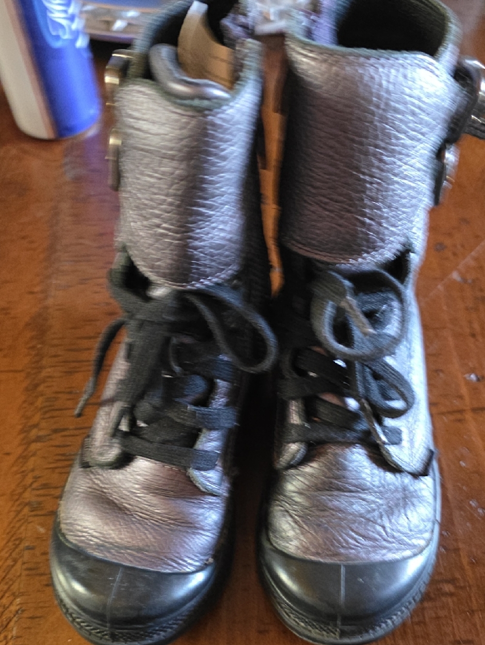 Palladium Kids Metallic Silver Gray Lace-Up Boots